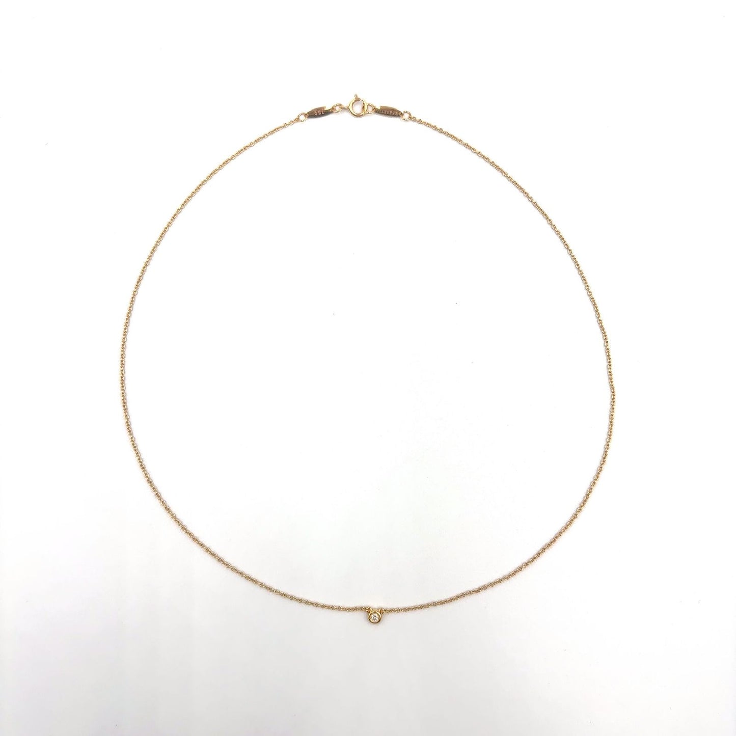 Tiffany & Co Diamond by the Yard Single Yellow Gold Clear Necklace — view 3
