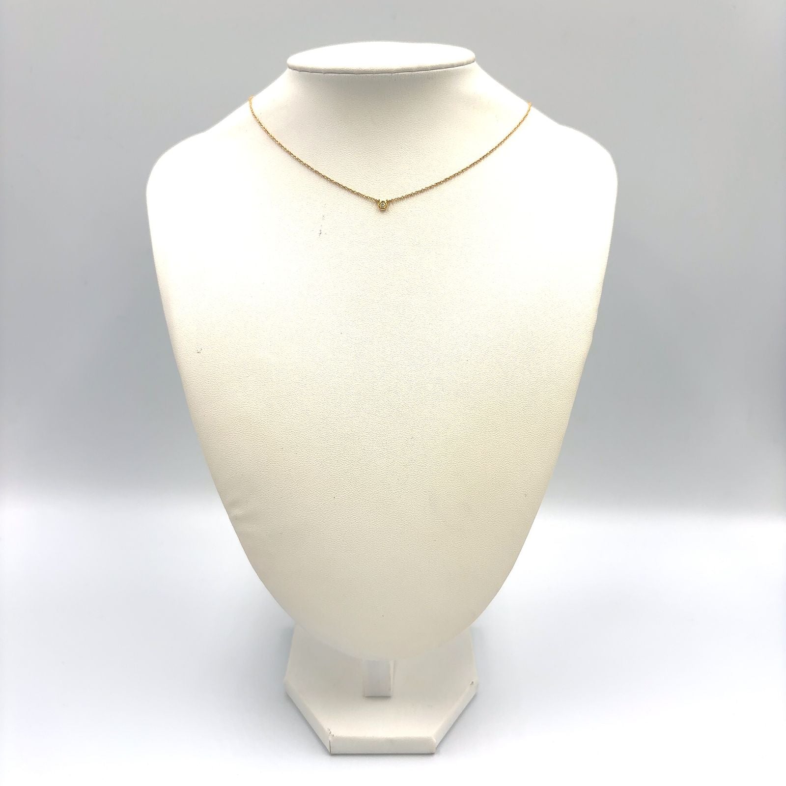 Tiffany & Co Diamond by the Yard Single Yellow Gold Clear Necklace — view 9