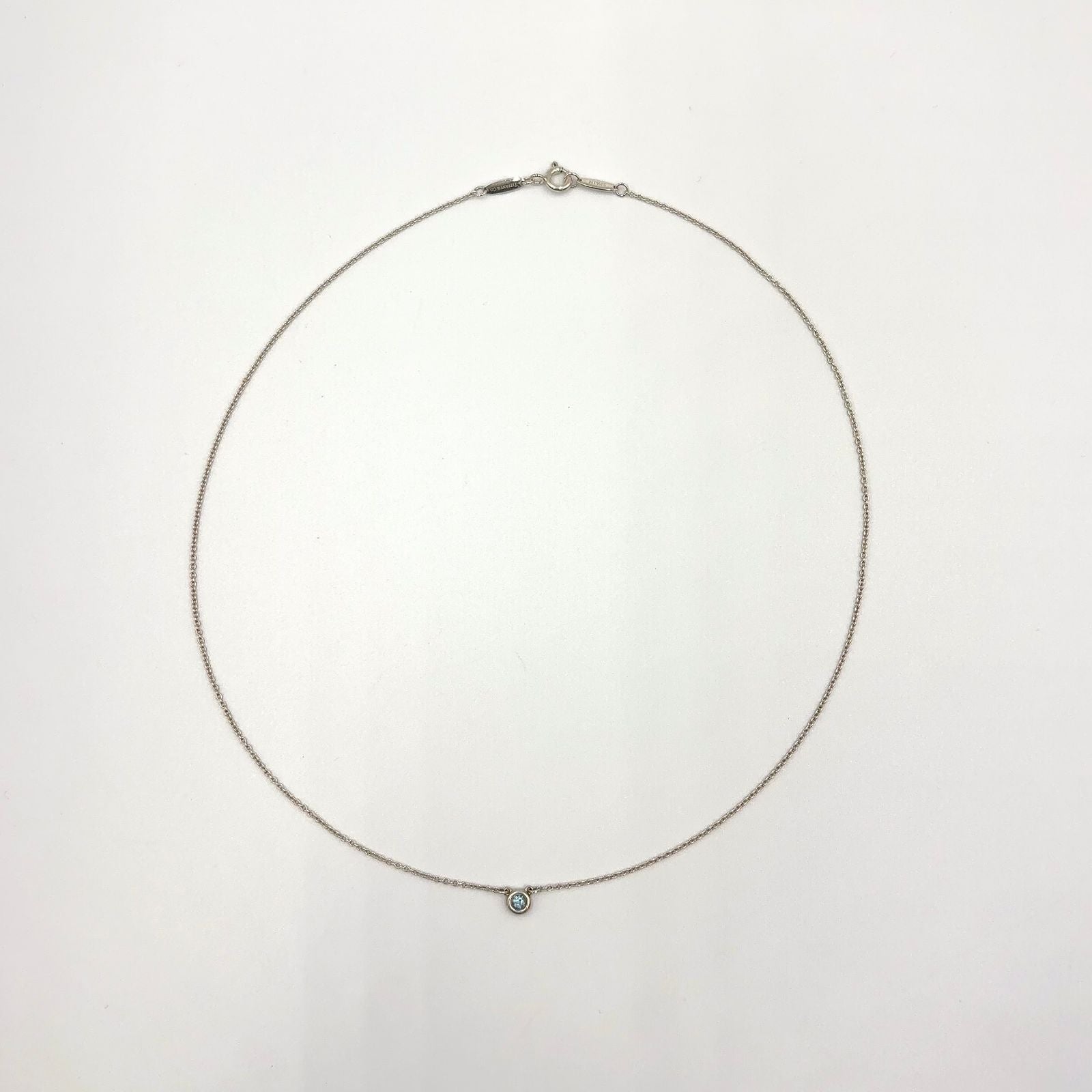 Tiffany & Co Color by the Yard Aquamarine Silver Light Blue Necklace — view 3