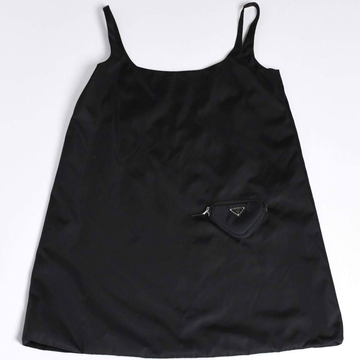 Prada Re-Nylon Sleeveless Dress Triangle Logo Metal Pouch A-Line