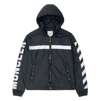 Moncler Off White Collaboration Hoodie Nylon Jacket 5 Sizes Black