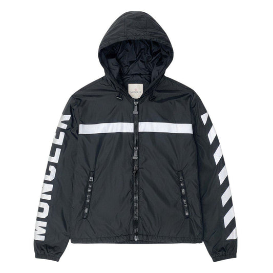 Moncler Off White Collaboration Hoodie Nylon Jacket 5 Sizes Black
