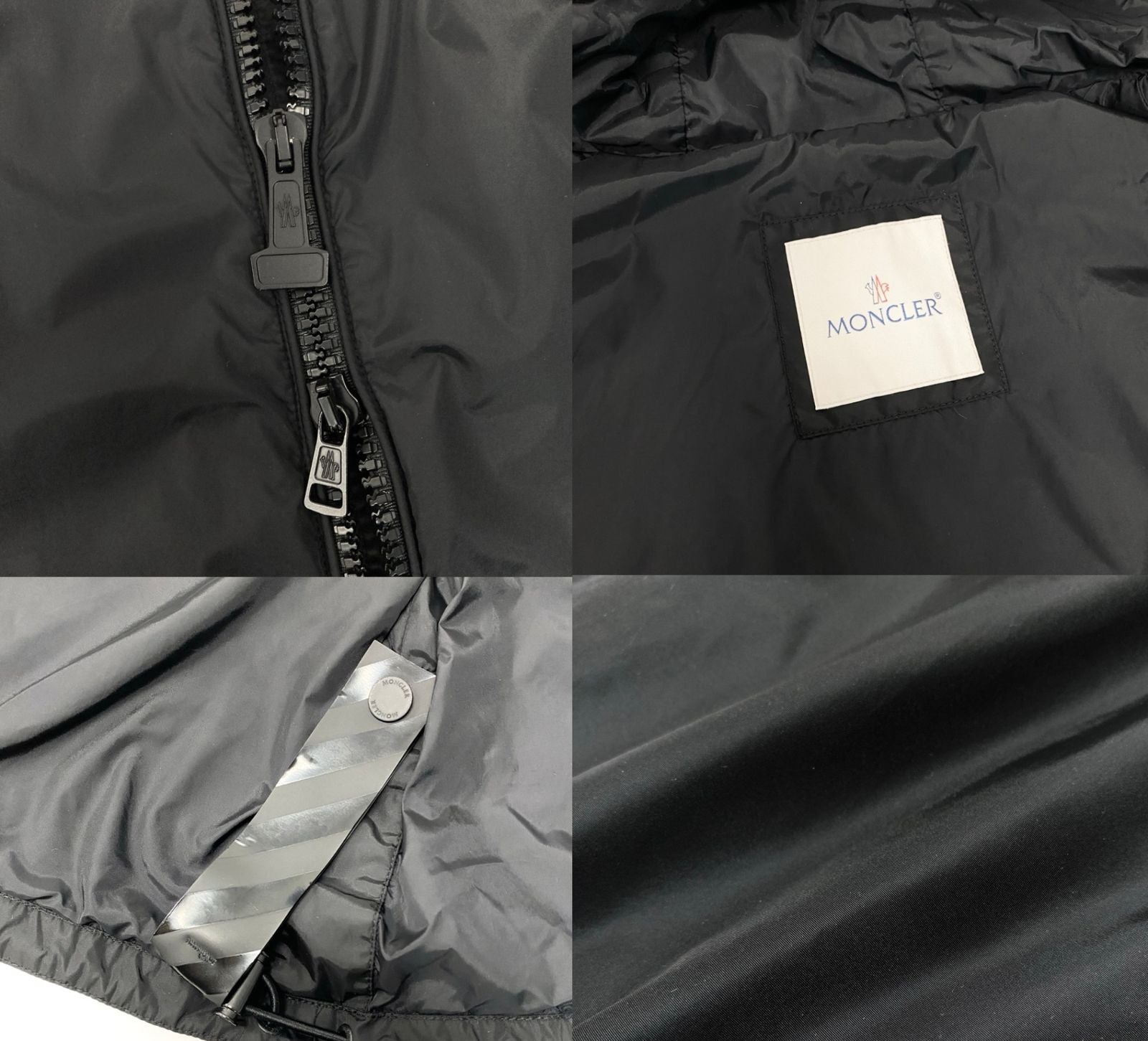 Moncler Off White Collaboration Hoodie Nylon Jacket 5 Sizes Black — view 8