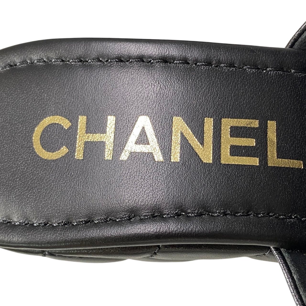 Chanel Medietta Platfo Sandals 37 Black Leather — view 9