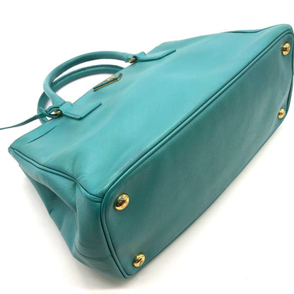 Prada Galleria Handbag Saffiano Leather Turquoise Emerald Green — view 4