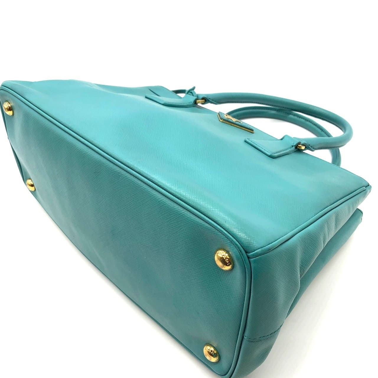 Prada Galleria Handbag Saffiano Leather Turquoise Emerald Green — view 3
