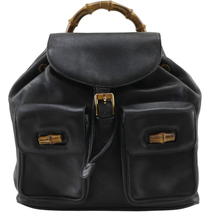 Gucci Bamboo 003 Leather Black Backpack