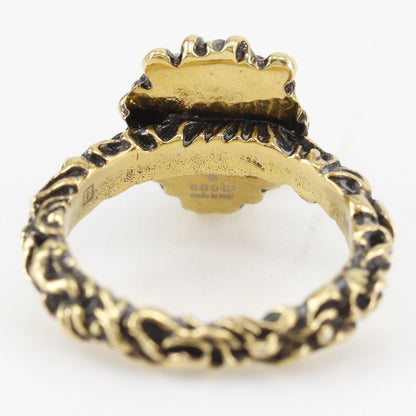 Gucci Lion Head Heart Gold Plated Ring — view 4