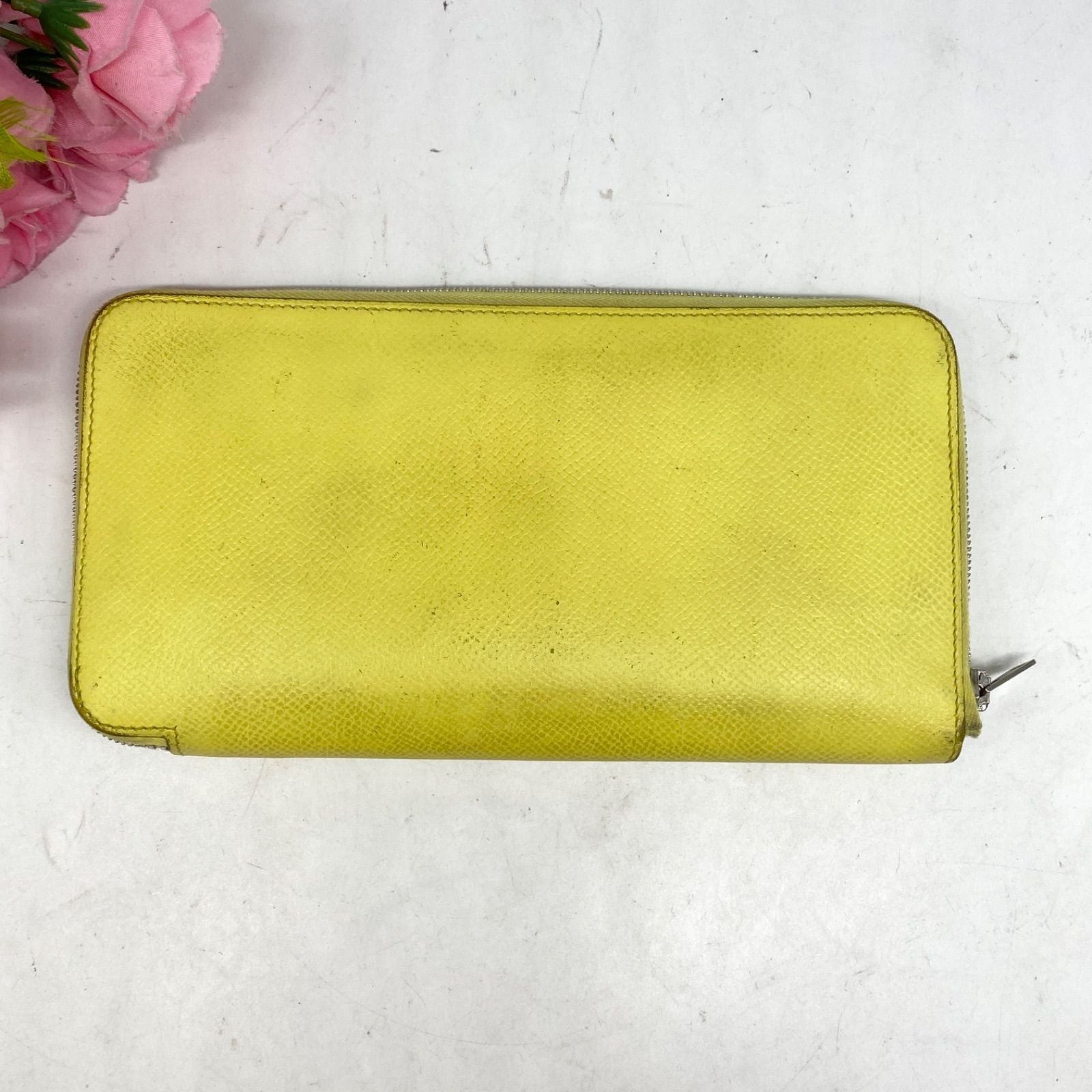 Hermes Wallet Zip Around Yellow Ribbon Silk in Azap Card Billfold — view 3