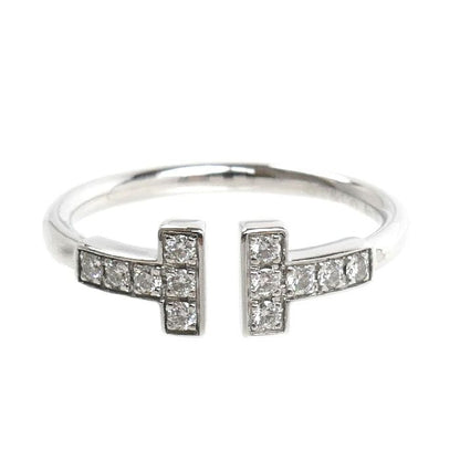 Tiffany & Co 18k White Gold T Wire Ring Diamond — view 3