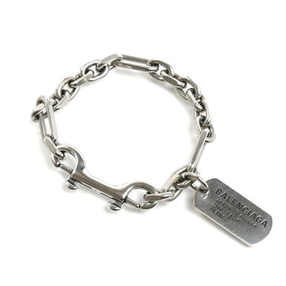 Balenciaga Brass Tags Carabiner Bracelet 22.5 cm