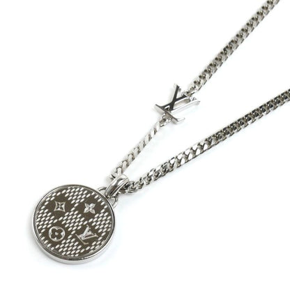 Louis Vuitton Metal Damier Ste Pull Necklace 45 50 55 cm
