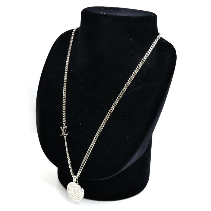 Louis Vuitton Metal Damier Ste Pull Necklace 45 50 55 cm — view 6