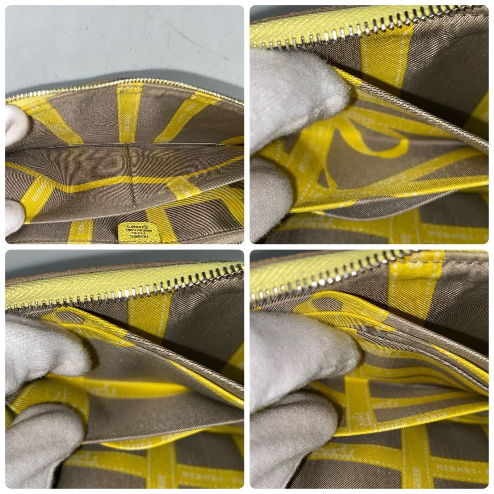 Hermes Wallet Zip Around Yellow Ribbon Silk in Azap Card Billfold — view 6