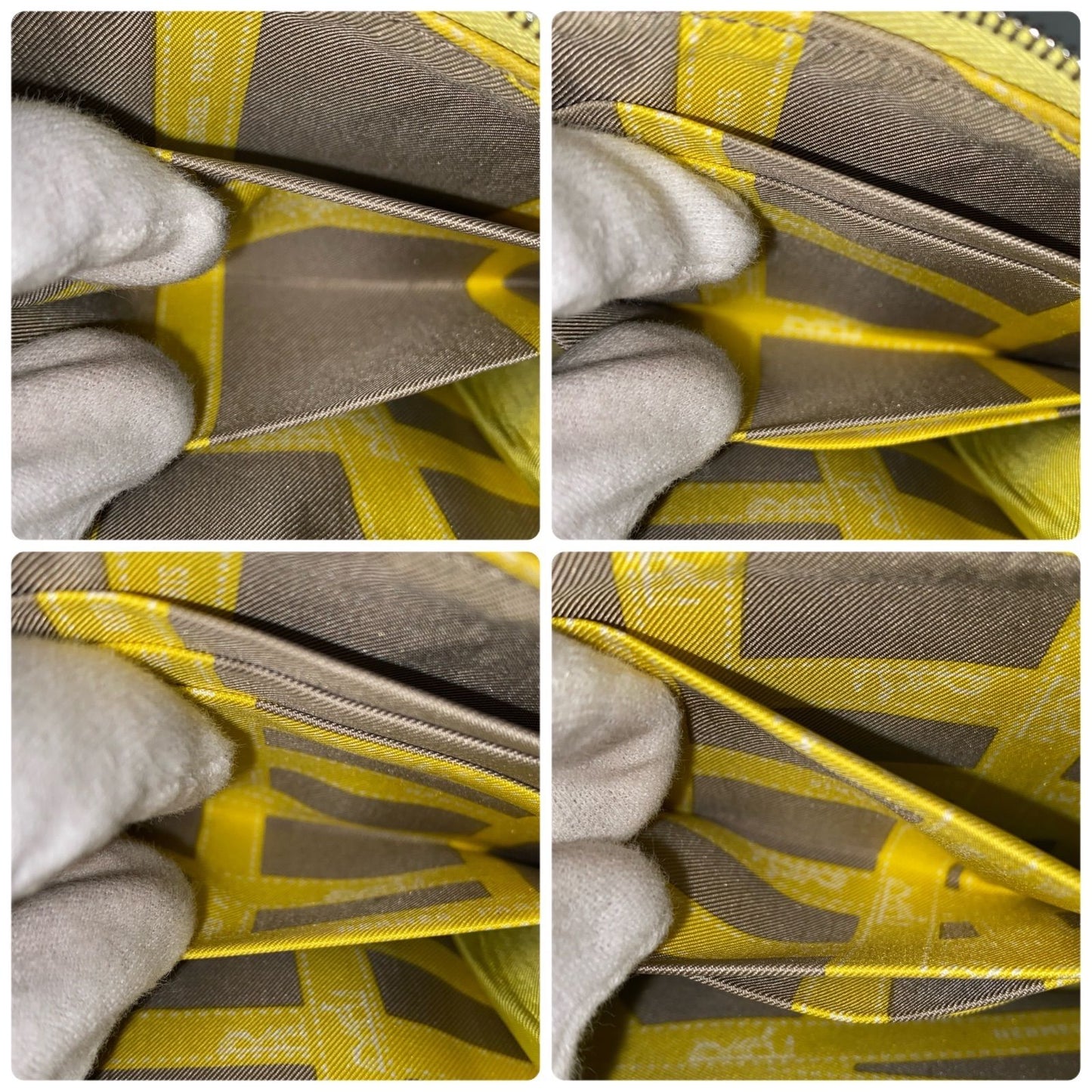Hermes Wallet Zip Around Yellow Ribbon Silk in Azap Card Billfold — view 7
