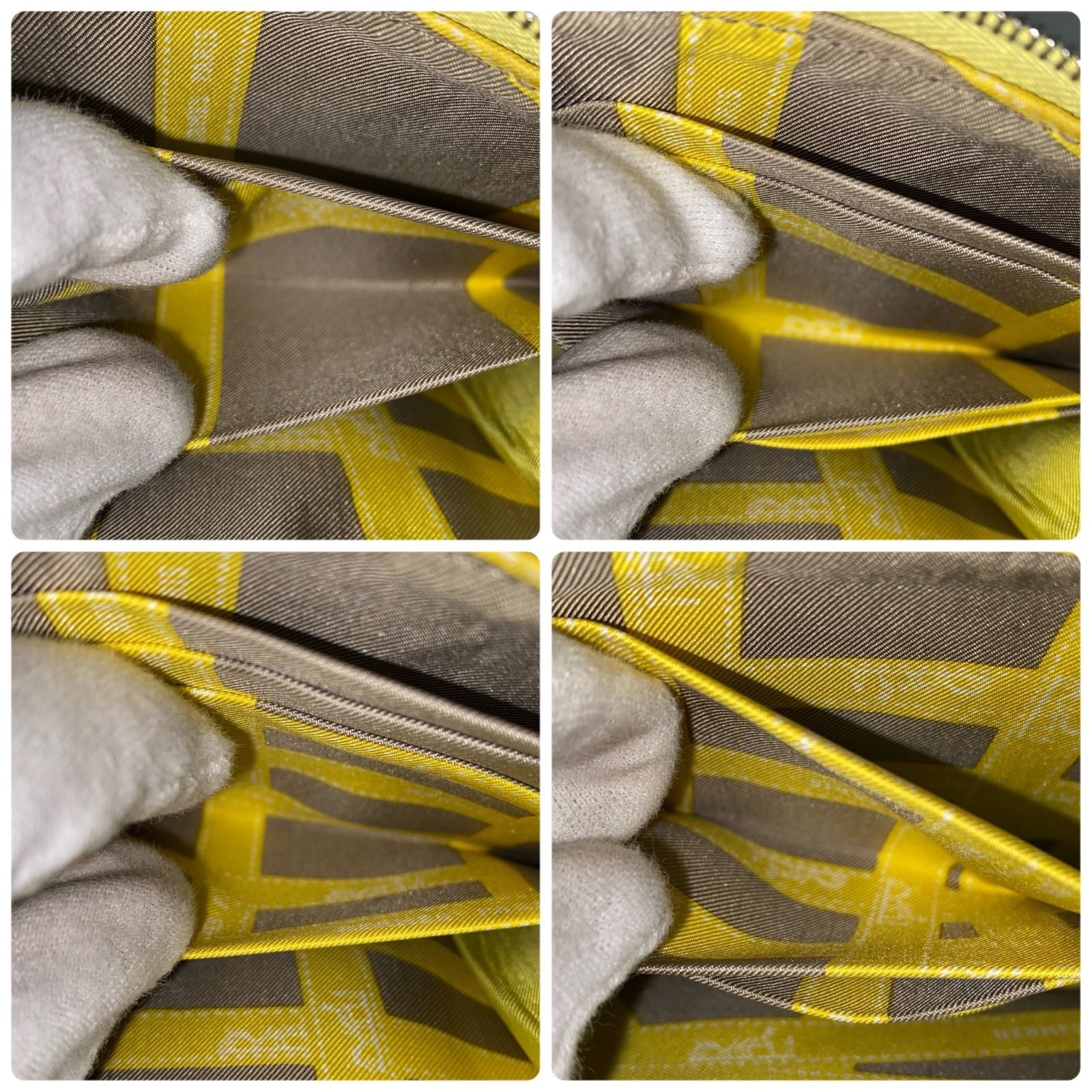 Hermes Wallet Zip Around Yellow Ribbon Silk in Azap Card Billfold — view 7