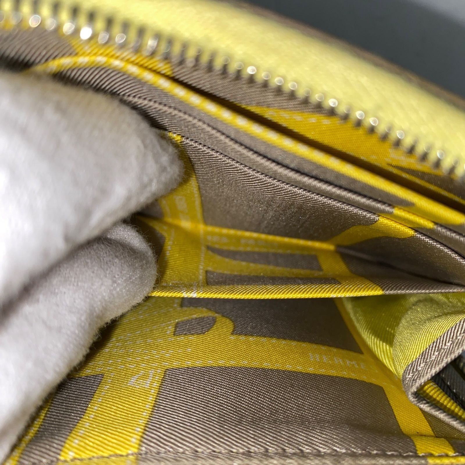 Hermes Wallet Zip Around Yellow Ribbon Silk in Azap Card Billfold — view 9
