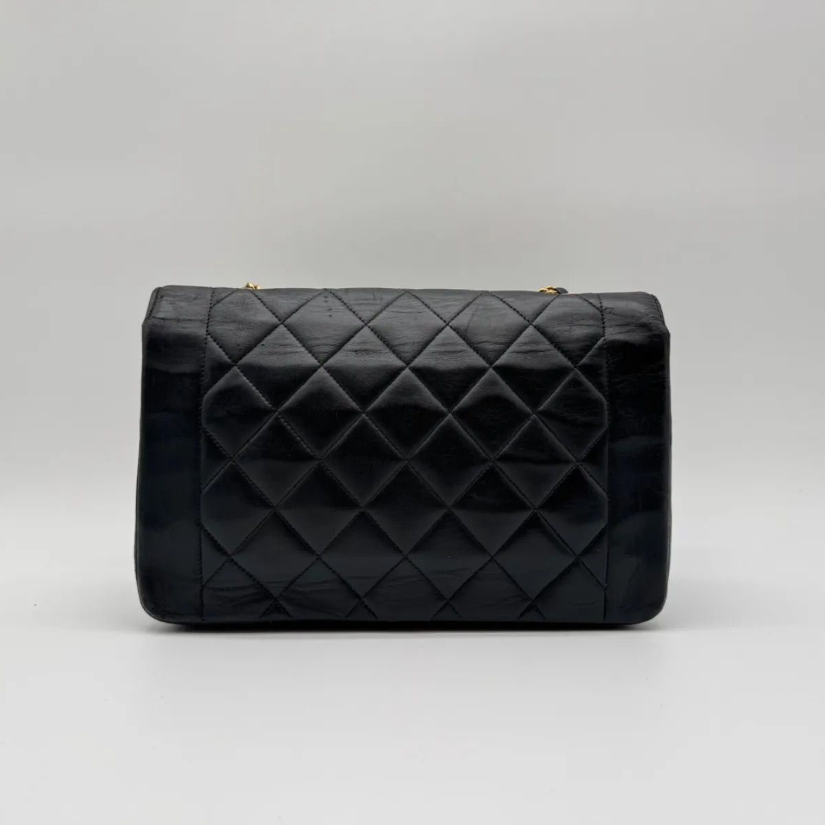 Chanel Large Shoulder Bag Diana Quilted CC Logo Turnlock Gold Chain — view 2
