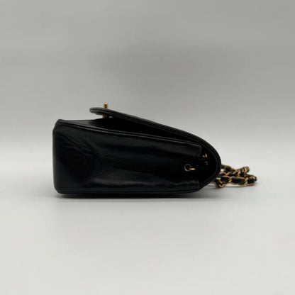 Chanel Large Shoulder Bag Diana Quilted CC Logo Turnlock Gold Chain — view 3