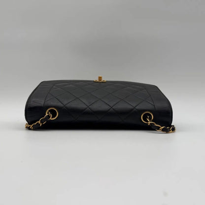 Chanel Large Shoulder Bag Diana Quilted CC Logo Turnlock Gold Chain — view 5