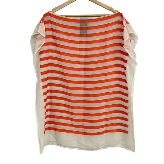 Gucci Short Sleeve Top White Orange Border