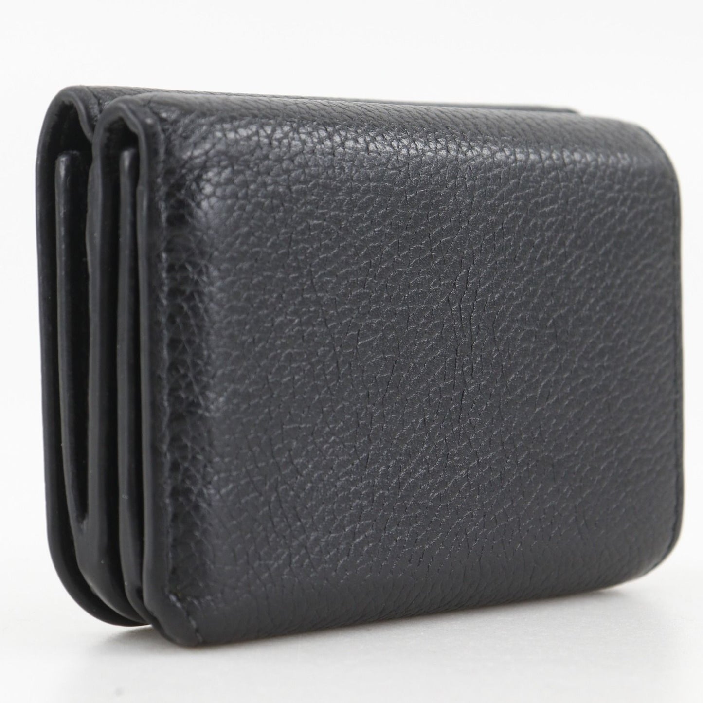 Balenciaga Cash Mini Leather Black Trifold Wallet — view 3