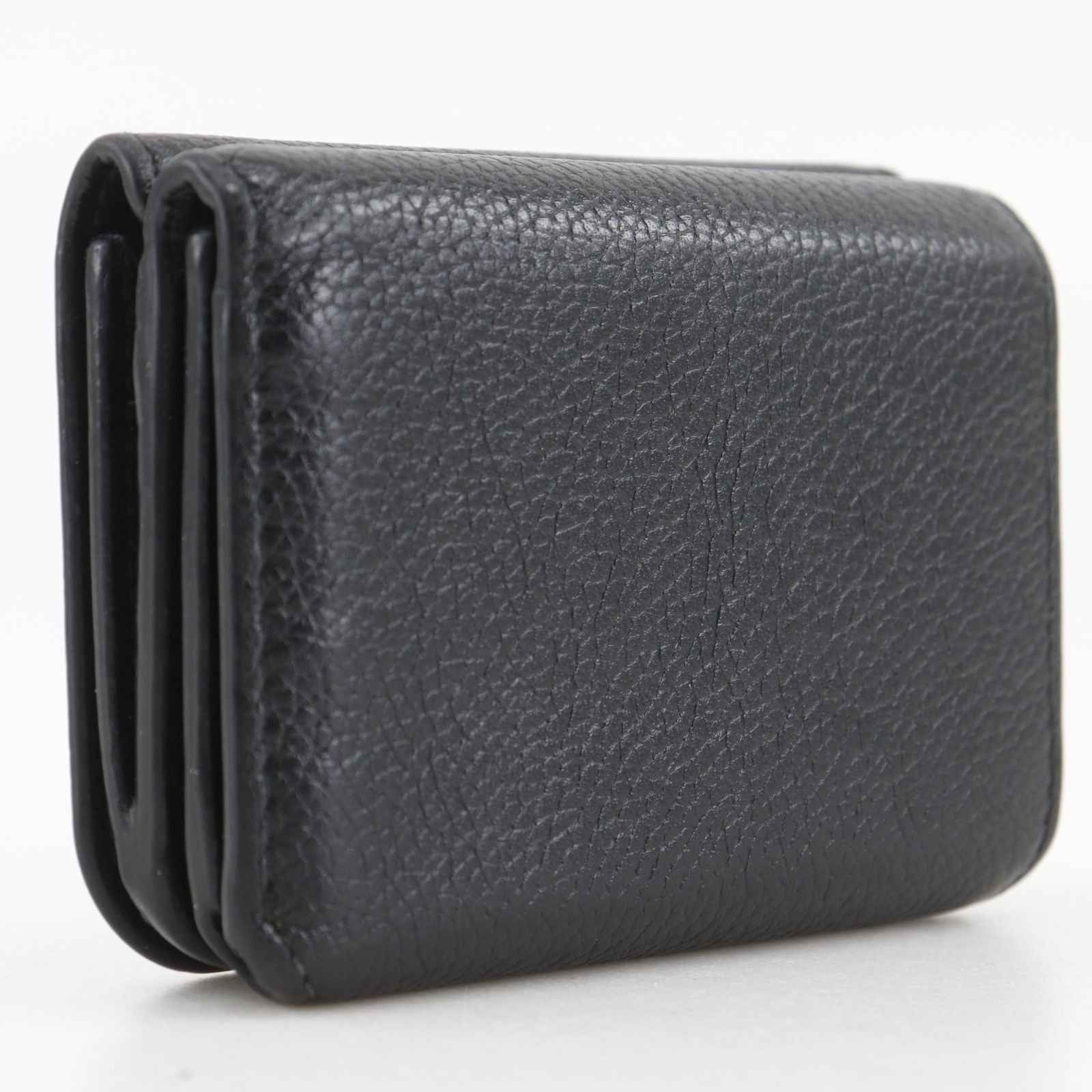 Balenciaga Cash Mini Leather Black Trifold Wallet — view 3