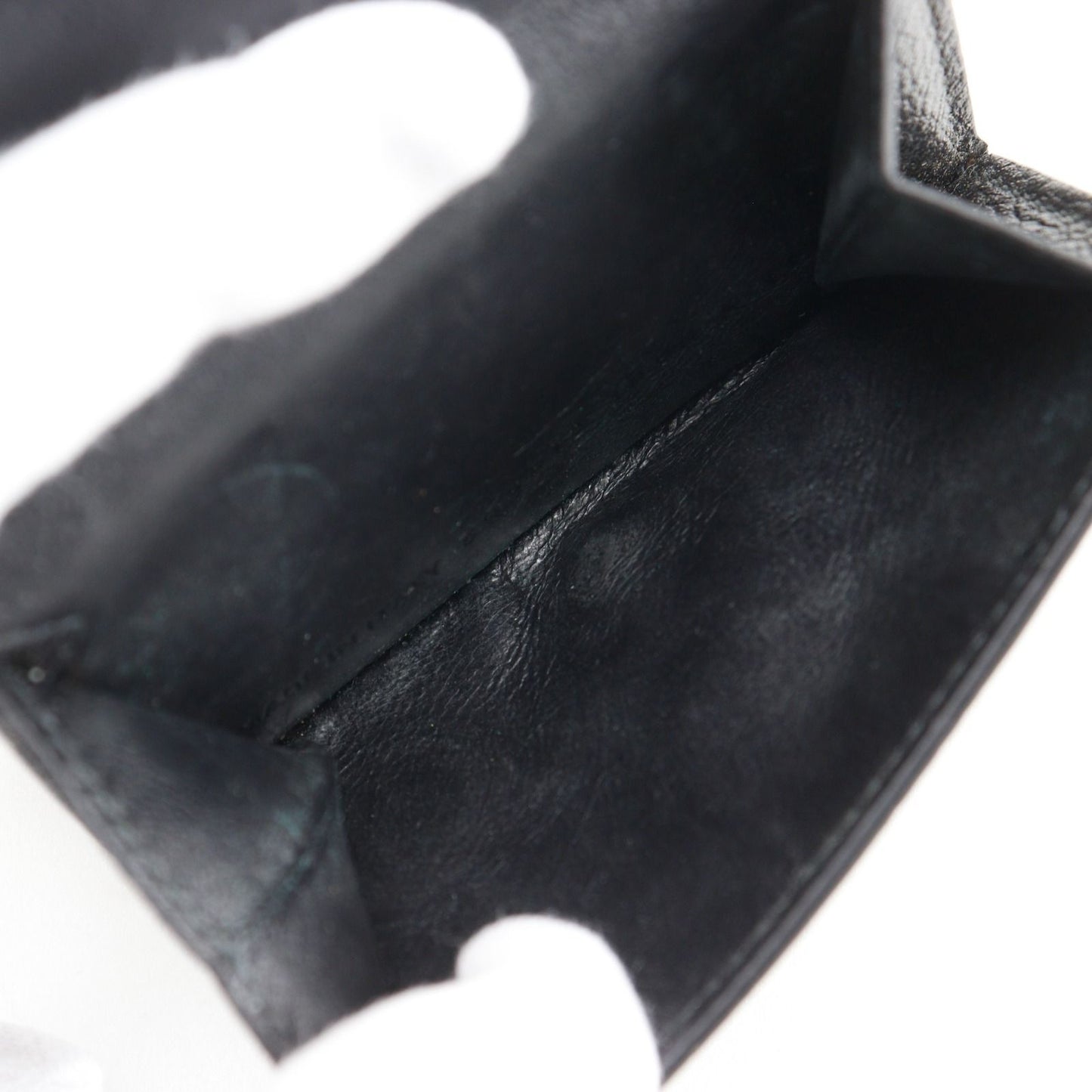 Balenciaga Cash Mini Leather Black Trifold Wallet — view 7