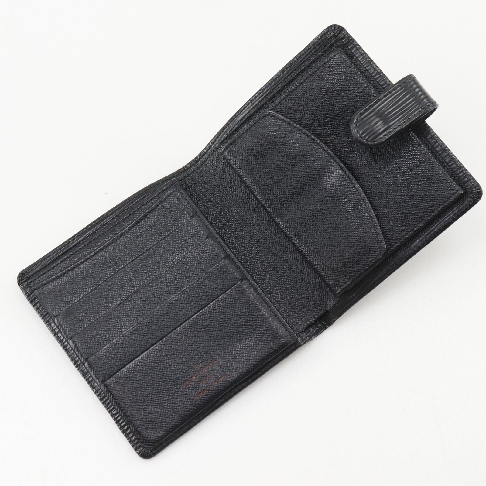 Louis Vuitton Porte Viet Compact Epi Leather Noir Black Bifold Wallet — view 5