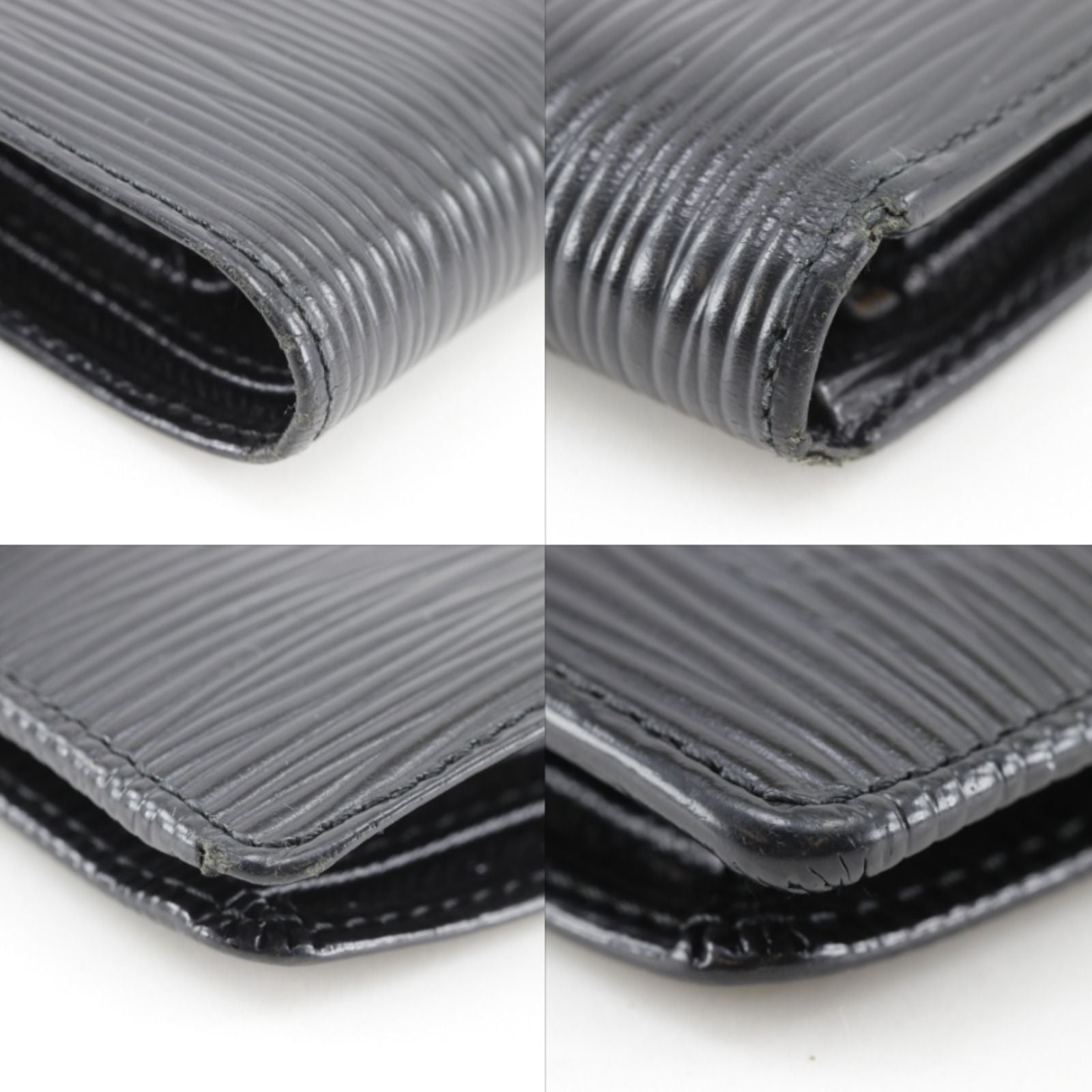 Louis Vuitton Porte Viet Compact Epi Leather Noir Black Bifold Wallet — view 4