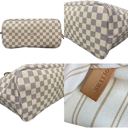 Louis Vuitton Damier Shoulder Tote with Azur Neverfull MM Pouch Rose Beige — view 3