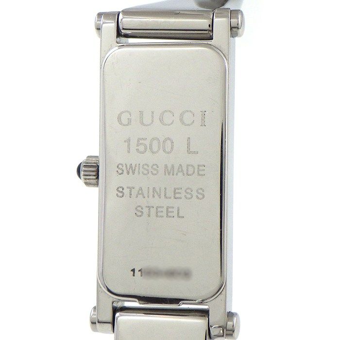 Gucci Watch Bangle Flower Leaf Rectangular Black Dial Roman Index SS Quartz — view 4
