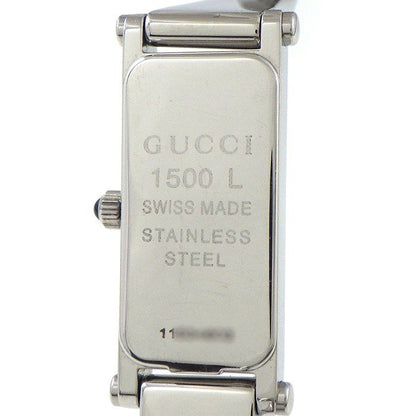 Gucci Watch Bangle Flower Leaf Rectangular Black Dial Roman Index SS Quartz — view 4