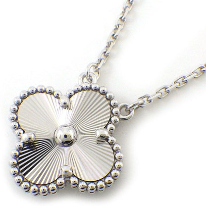 Van Cleef & Arpels Necklace Vintage Alhambra Guilloche October 18k White Gold