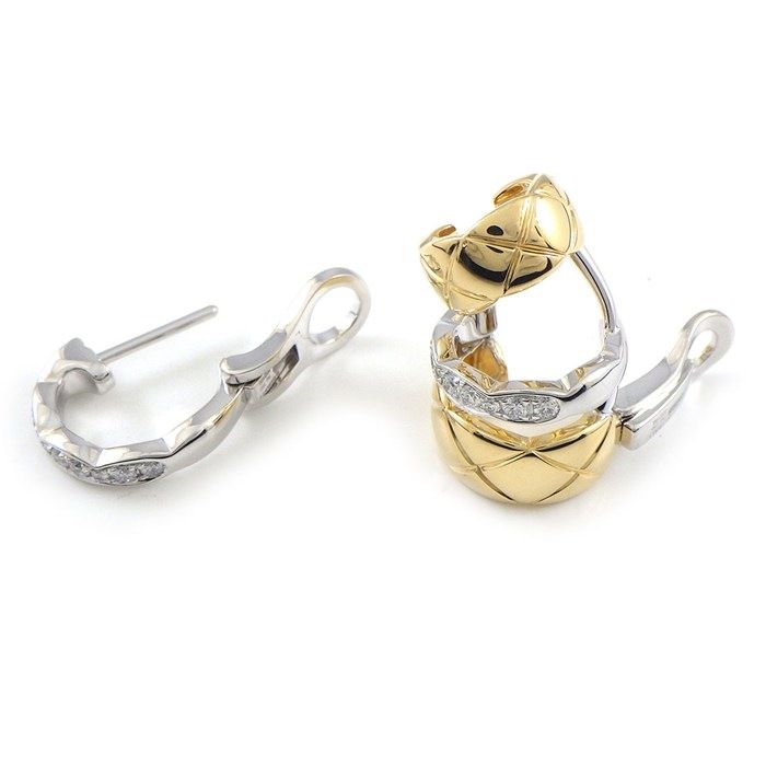Chanel Earrings Coco Crush Asymmetric 2-Way 22 Points Diamond Total 18k Yellow — view 2