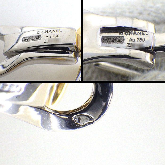 Chanel Earrings Coco Crush Asymmetric 2-Way 22 Points Diamond Total 18k Yellow — view 3