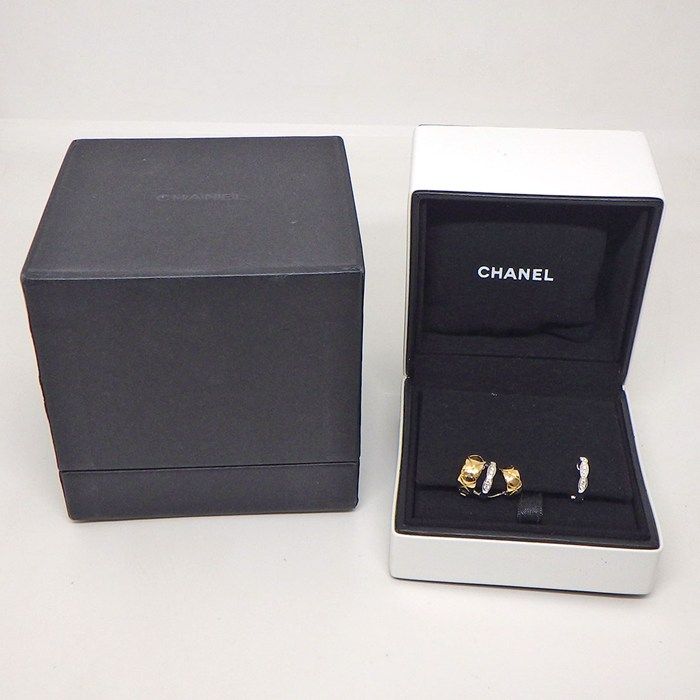Chanel Earrings Coco Crush Asymmetric 2-Way 22 Points Diamond Total 18k Yellow — view 6