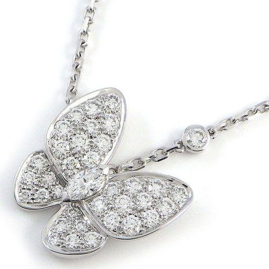 Van Cleef & Arpels Necklace Papillon Butterfly Pave 36 Points Diamond Total 18k