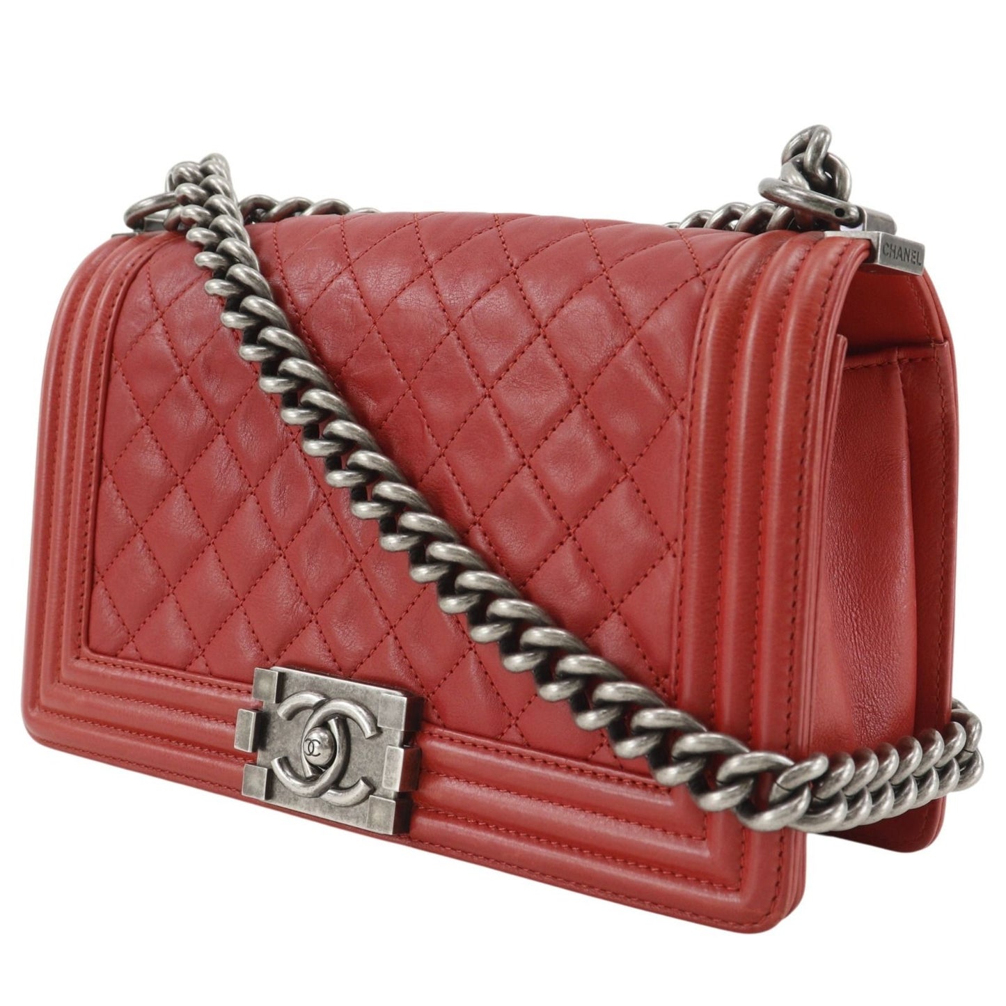 Chanel Quilted Leather Red Shoulder Bag — view 2