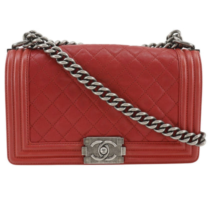Chanel Quilted Leather Red Shoulder Bag