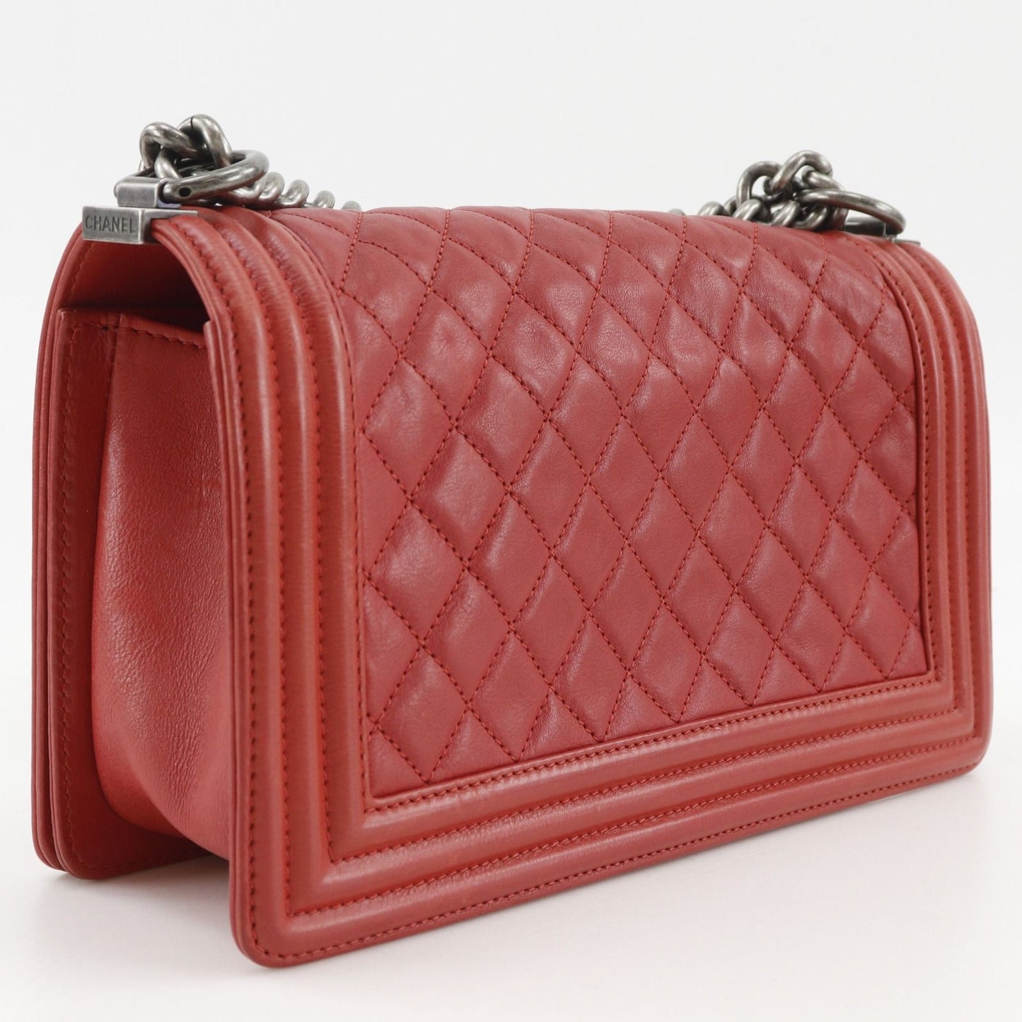 Chanel Quilted Leather Red Shoulder Bag — view 3