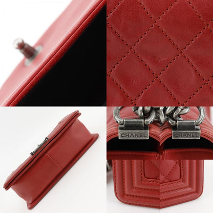 Chanel Quilted Leather Red Shoulder Bag — view 9