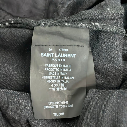 Saint Laurent Paris Jeans 30 Black Half Distressed — view 5