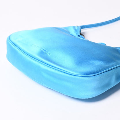 Balenciaga Leopolda Small Hobo Distressed Satin Lambskin Embossed Logo Light — view 3