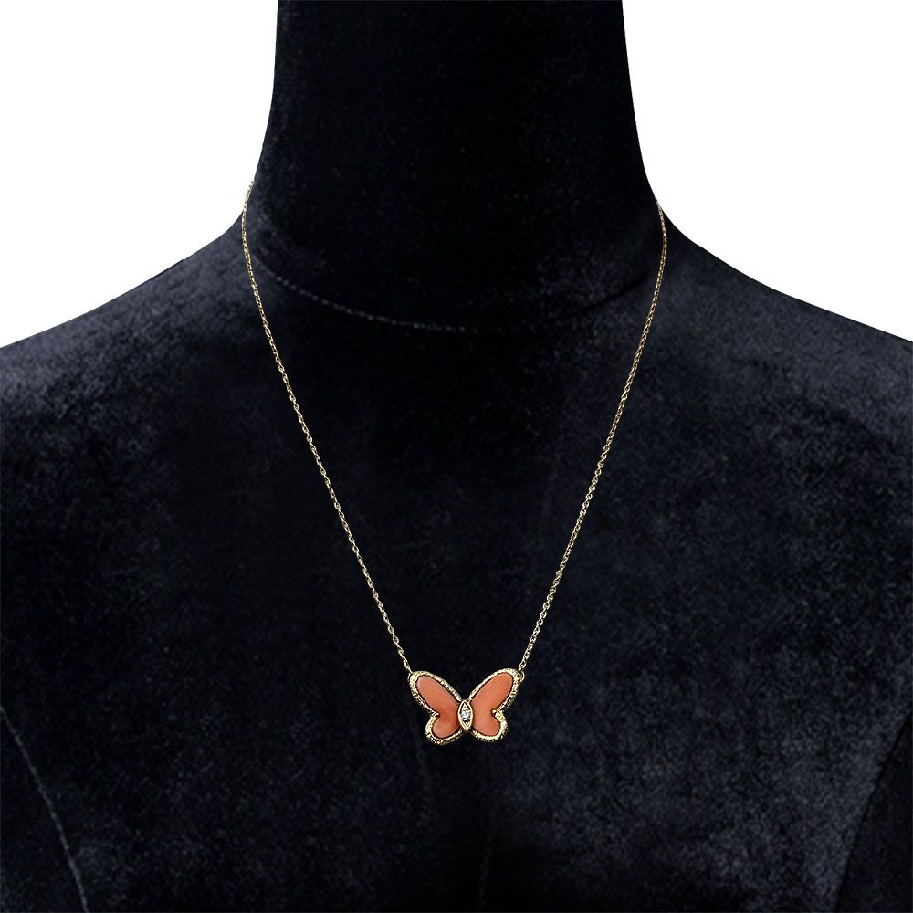 Van Cleef & Arpels Coral Papillon Necklace — view 5