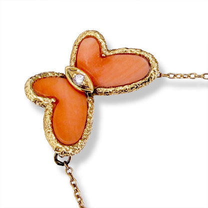 Van Cleef & Arpels Coral Papillon Necklace — view 2