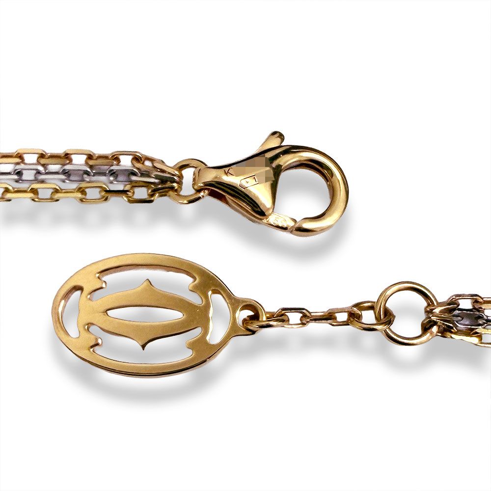 Cartier Forsa Three Color Triple Chain Necklace — view 4