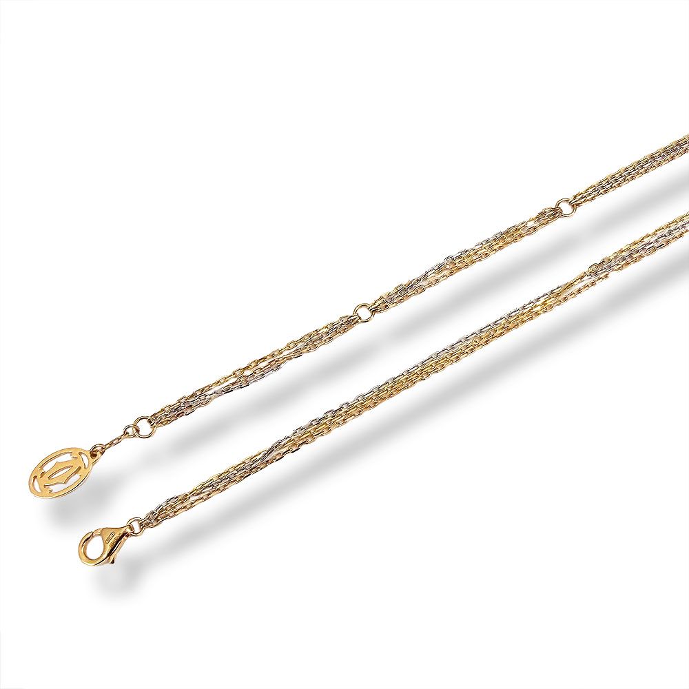 Cartier Forsa Three Color Triple Chain Necklace — view 3