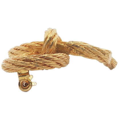 Dior Ribbon Motif Brooch Pintuck Alloy Gold — view 4