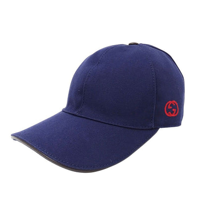 Gucci Cap Interlocking Cotton Navy 57 cm Baseball Cap Simple Logo Hat
